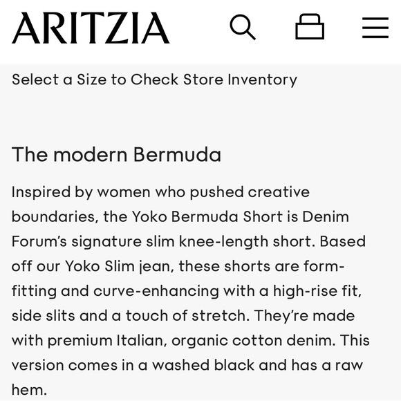NWT Aritzia Yoko Bermuda Short Denim Forum - Picture 13 of 13